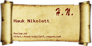 Hauk Nikolett névjegykártya